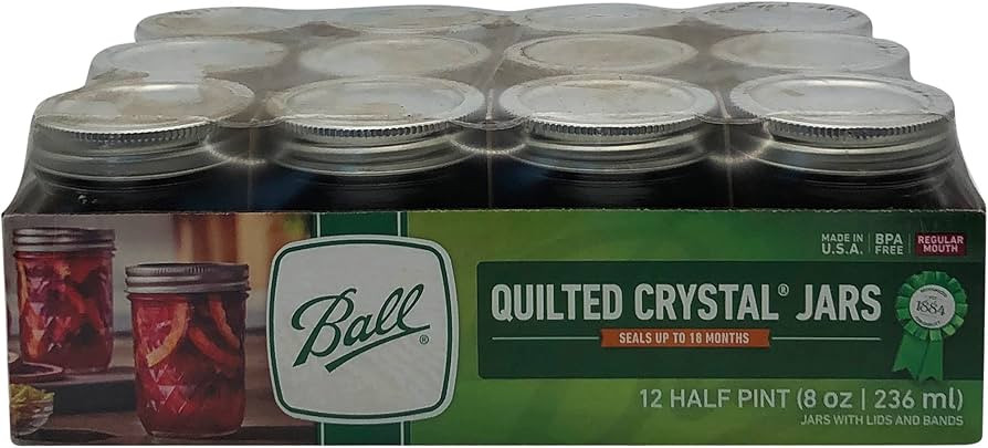 Ball Mason 8oz Quilted Jelly Jars with Lids and Bands, Set of 12 | Amazon (US)