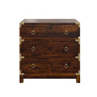 Butler Forster Brown Campaign 3-Drawer Chest of Drawers | The Home Depot