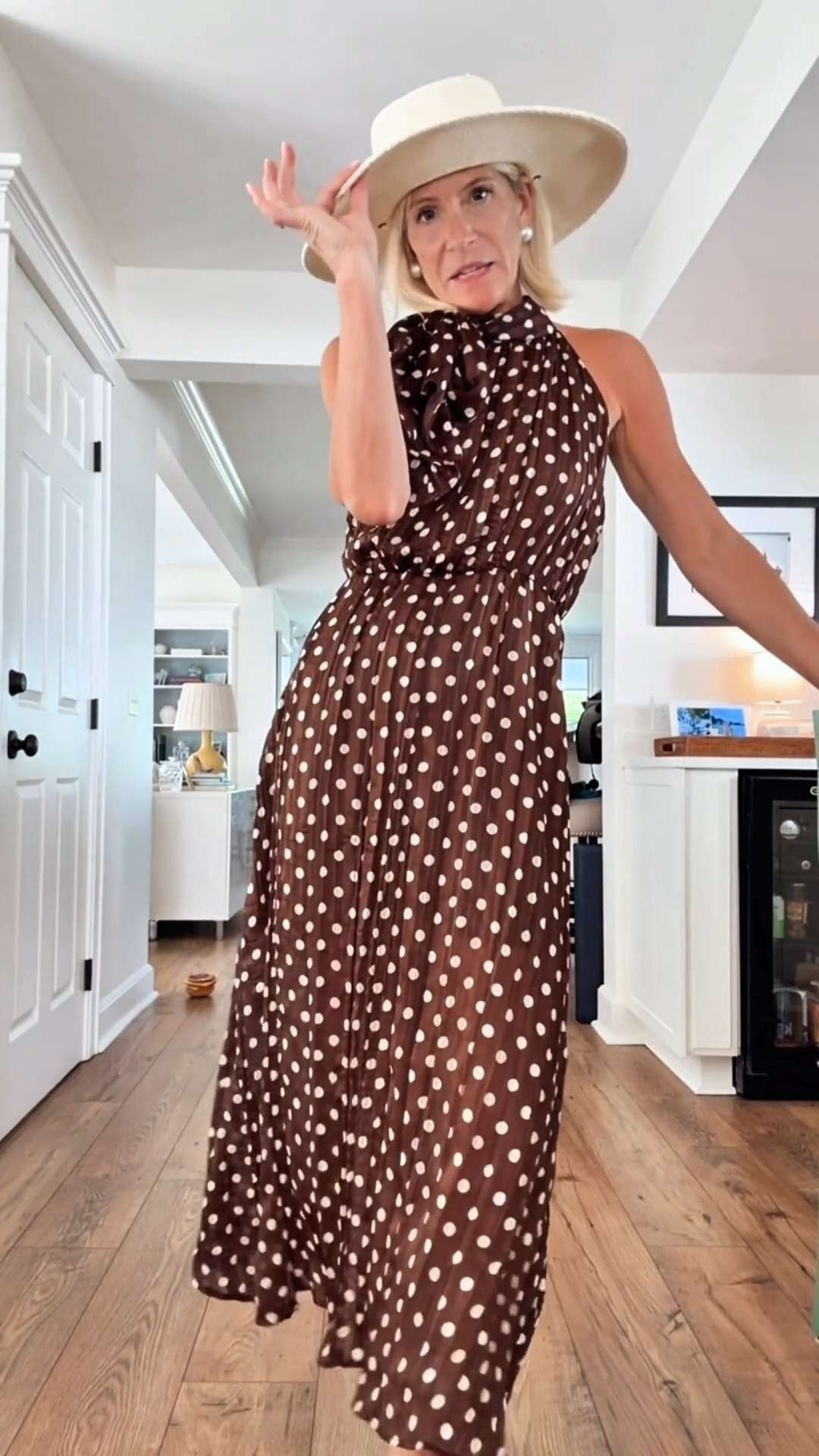 This brown polka dot halter dress is such a chic statement for summer. The flattering neckline and belted waist create an effortlessly elegant look that’s perfect for vacation dinners, date nights, or outdoor parties. Add a wide-brim hat for the ultimate resort-ready outfit.

💡 LTK MADE EASY

❤️ Heart = Support my posts
🔖 Save = Get sale & restock alerts
📋 Lists = Keep favorites organized
📲 Share = Send to yourself for later
💬 Comment = Ask me anything 

 #LTKootd #LTKSeasonal #LTKOver40