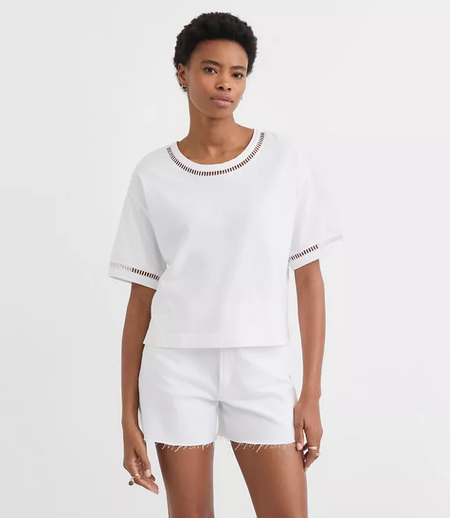 Cutout Jersey Modern Tee | LOFT