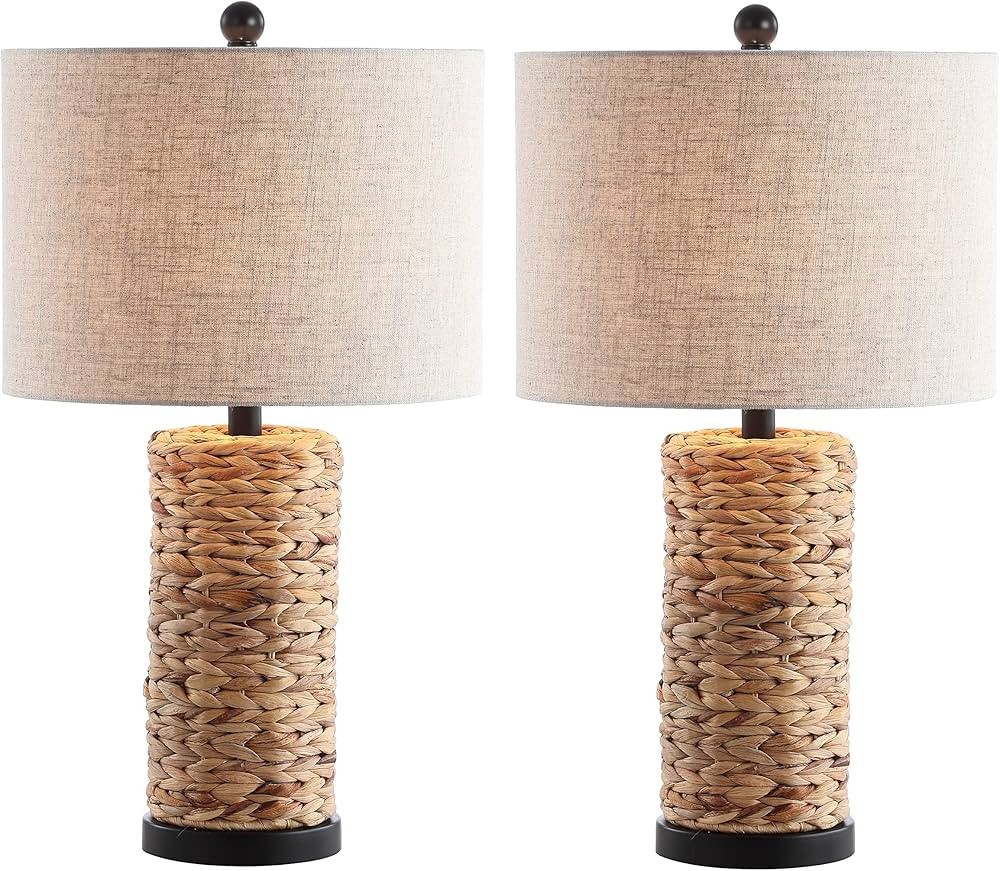 JONATHAN Y JYL6502A-SET2 Set of 2 Table Lamps Elicia 25" Sea Grass LED Coastal for Bedroom, Livin... | Amazon (US)