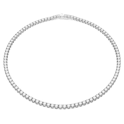 Swarovski Matrix Tennis Necklace, Round Cut, Clear, Rhodium Finished | Amazon (US)