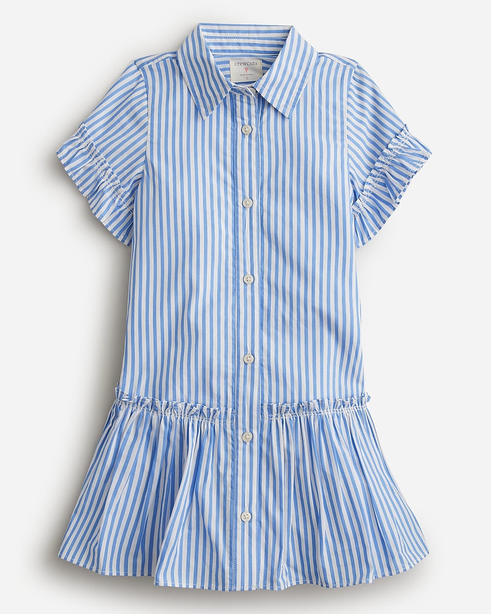 Girls' ruffle-hem shirtdress in cotton poplin | J. Crew US