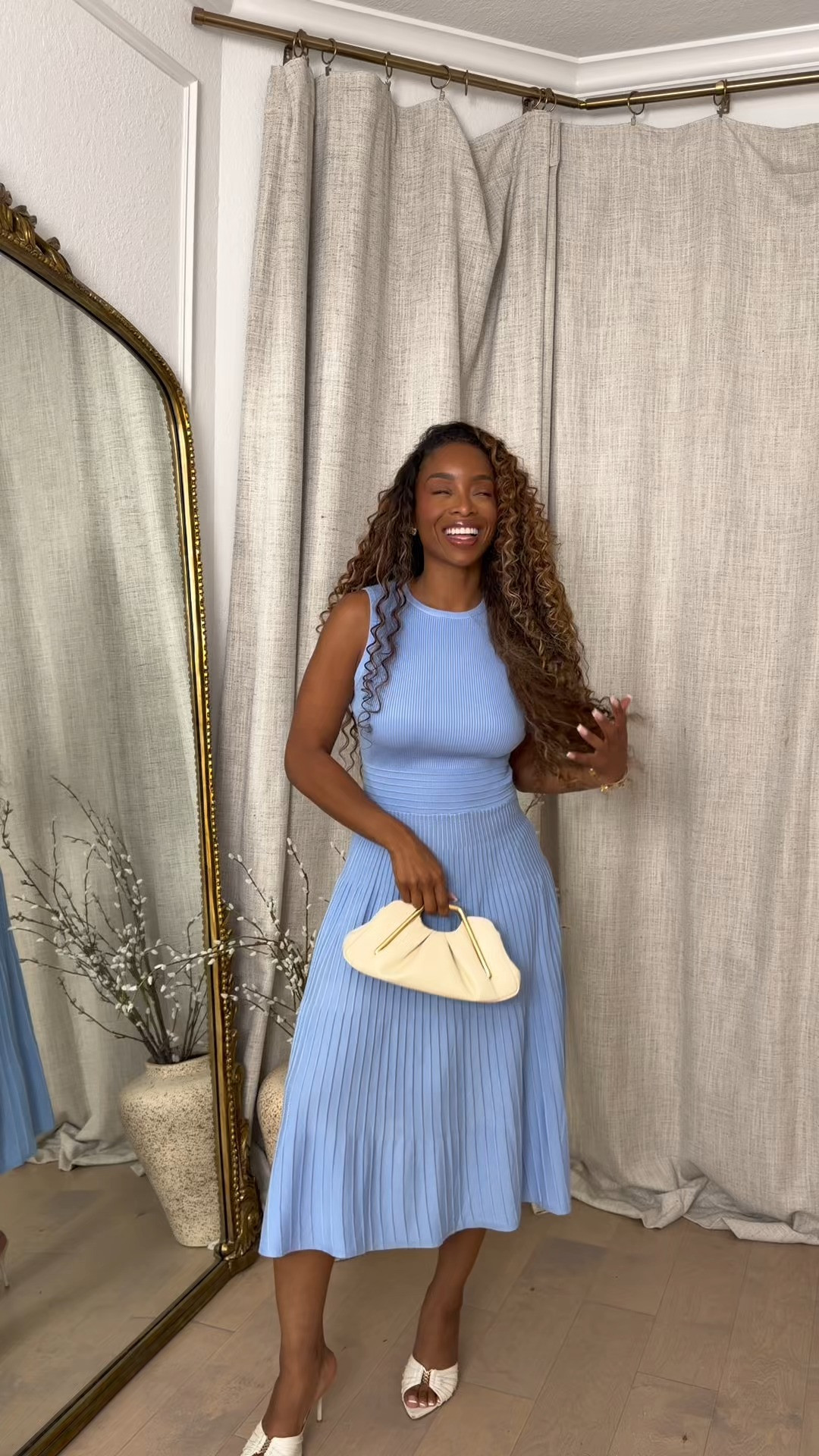 Feeling blue—in the best way. 💙 So in love with this dress!  

 #LTKgrwm #LTKootd