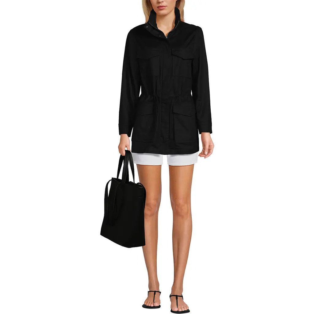 Lands' End Faux Leather Tote in Black at Nordstrom | Nordstrom