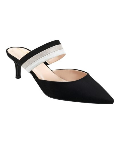 Bandolino | Black & Gray Stripe Pointed-Toe Mule - Women | Zulily