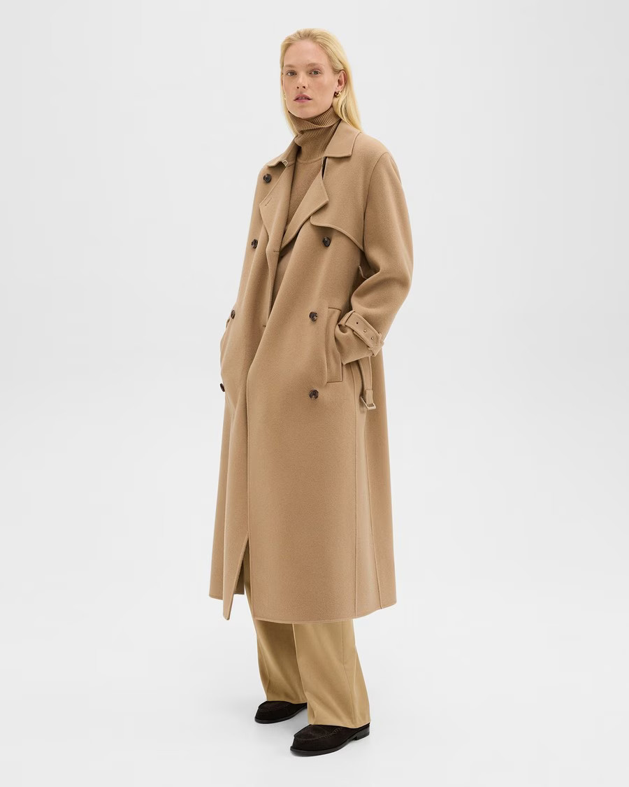 Relaxed Trench Coat in Double-Face Wool-Cashmere | Theory