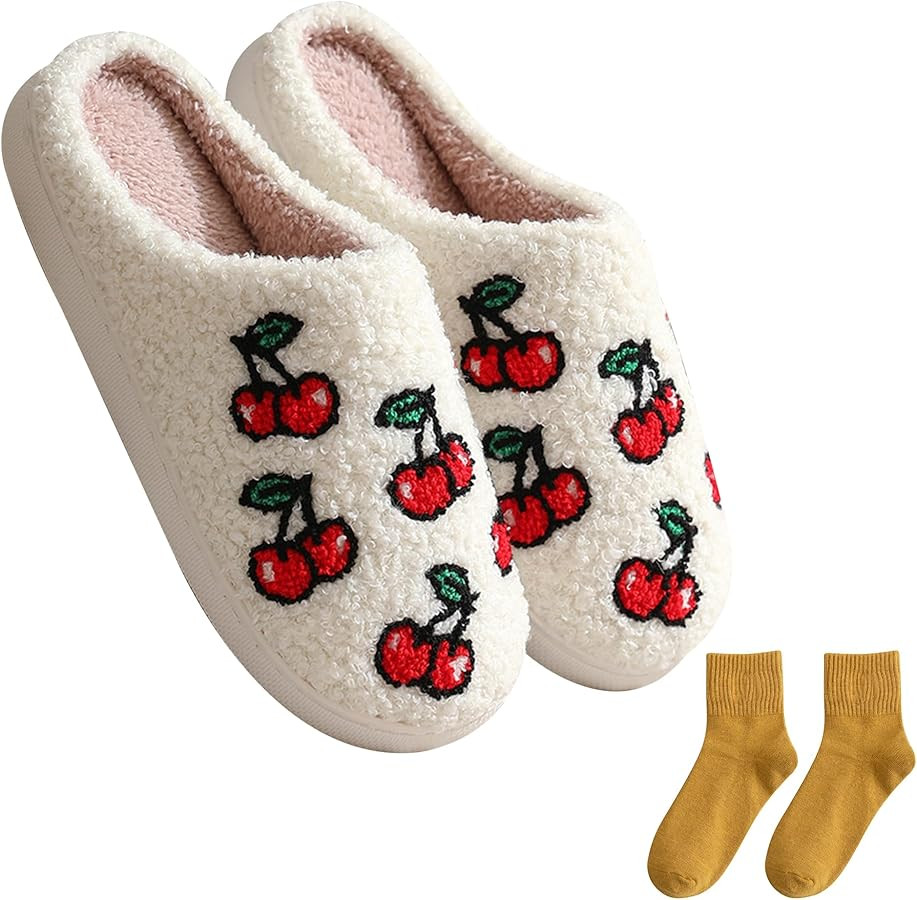 House Slippers for Women Men, Plush Warm Fuzzy Slippers, Cozy Memory Foam Checkered Slippers, Bed... | Amazon (US)