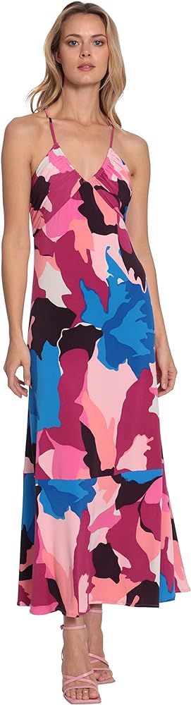 Donna Morgan Women's Spaghetti Halter Neck Maxi with Flounce Hem | Amazon (US)