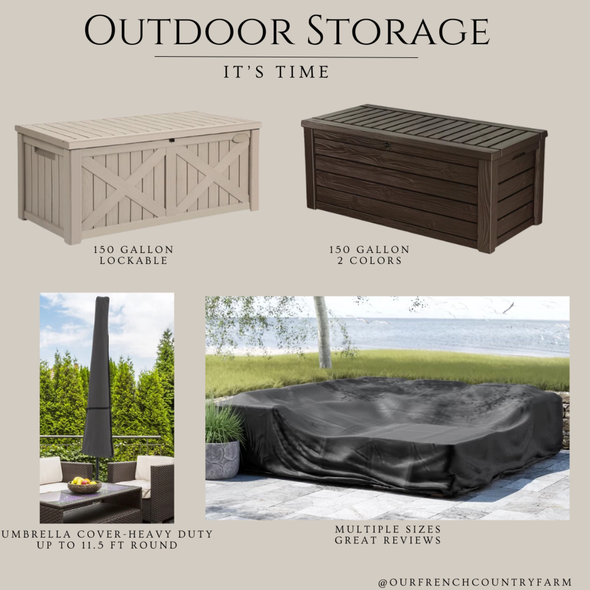 It’s time to think about protecting all of your outdoor furniture, umbrellas and cushions!  Here are some of my favorite storage boxes and covers!  @wayfair has all you need for every part of your home!

@shop.ltk #liketkit liketk.it  #Wayfair #Wayfairpartner

#LTKHome #LTKFamily #LTKSaleAlert