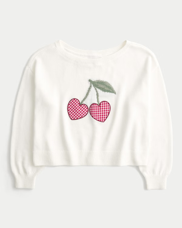 Easy Heart Graphic Off-the-Shoulder Sweater | Hollister (US)