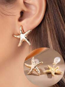 1 Pair Fashion Smooth Starfish Clip-On Earrings For Women, High-End Personalized Ear Clips, Suita... | SHEIN