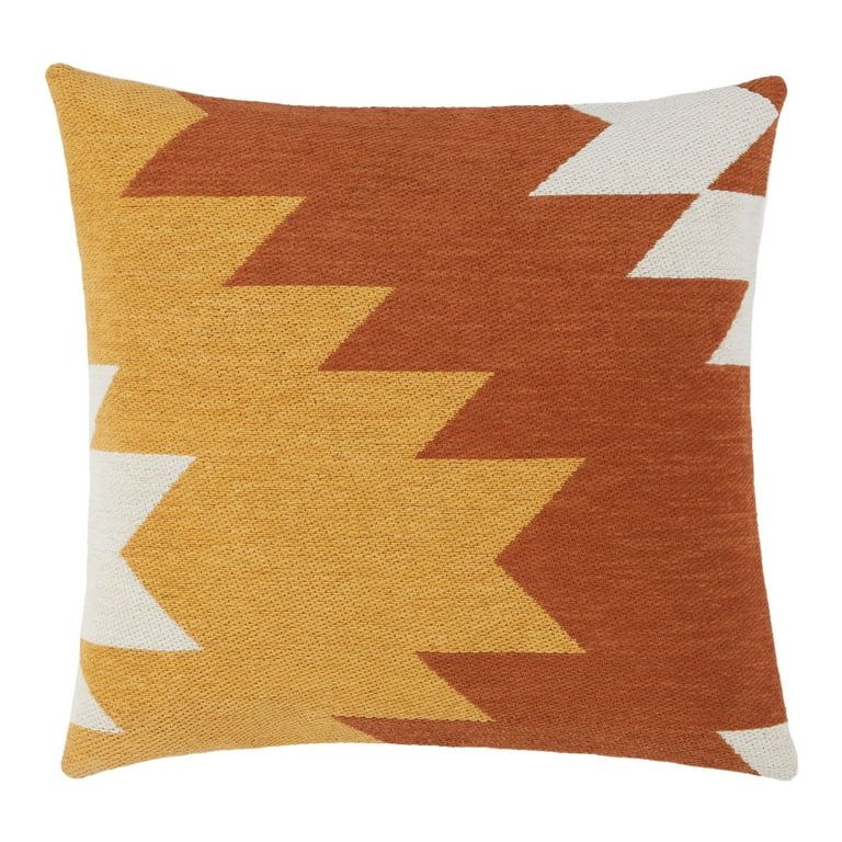 Wanda June Home Aztec Cotton Chenille Pillow, Rust/Gold, 20"x20" by Miranda Lambert | Walmart (US)