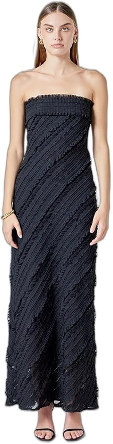 endless rose Women's Strapless Ruffled Maxi Dress | Amazon (US)