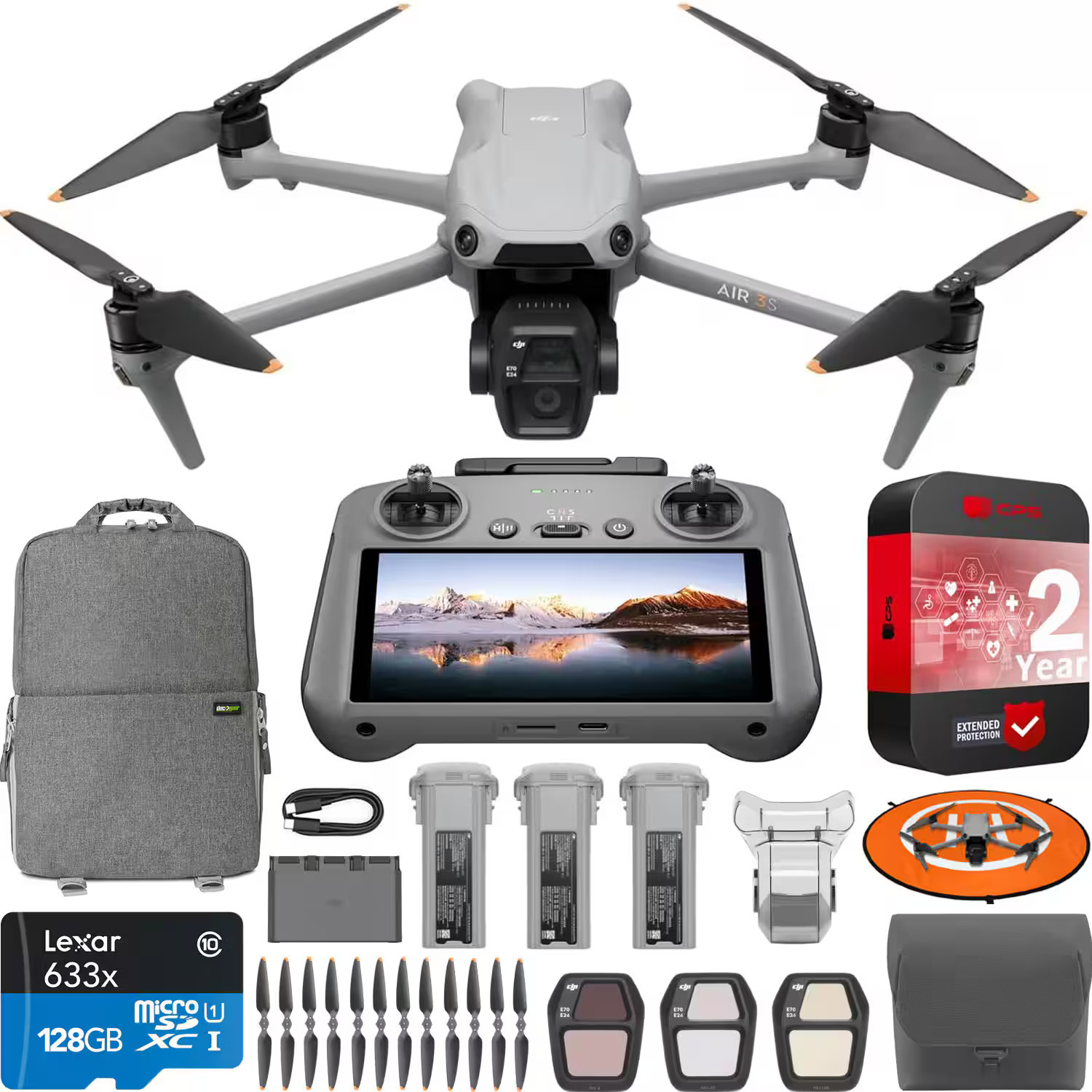DJI - Air 3S Drone Fly More Combo w/ RC 2 Remote + Extended Warranty &Accessory Bundle | Best Buy U.S.