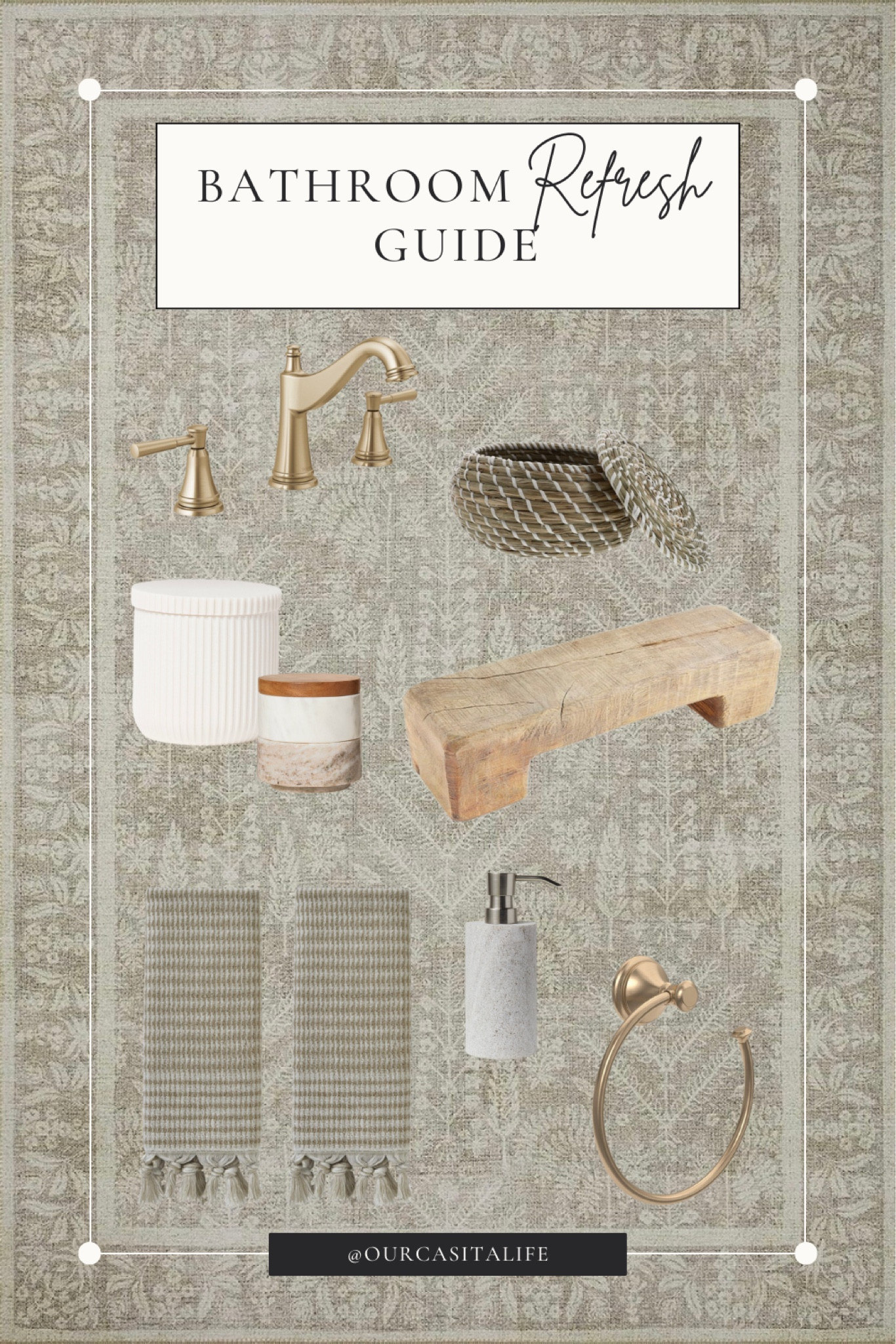 Sometimes just swapping out a few items in your bathroom or anywhere in your home can really elevate a space, I utilized the salt and pepper cellars for hair ties and Bobby pins, you could also use it for jewelry too! 🤍





#homedecor #interior #homeinterior #bathroom #bedroom #livingroom #kitchen #rug #amazon #finds #find #target #refresh #towels #riser #wood #traditional #transitional #modern #cottage #home #styling 

#LTKFind #LTKhome #LTKstyletip