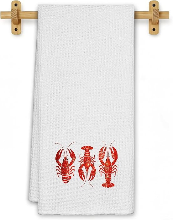 Red Lobster Kitchen Towels, Seafood Boil Party Supplies, Coastal Crawfish Dish Tea Towels for Bea... | Amazon (US)