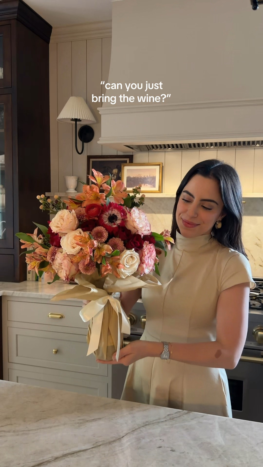 A wine & flower gift idea!
