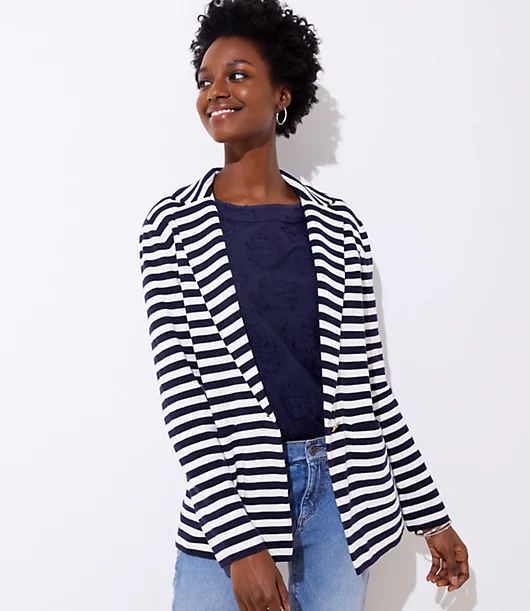 LOFT Striped Sweater Blazer | LOFT