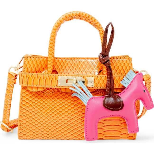 Girl's Crocodile Pony Handbag, Orange | Maisonette