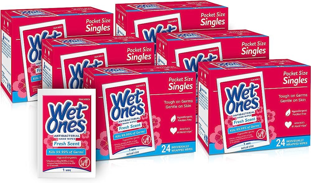Wet Ones Antibacterial Hand Wipes Singles, Fresh Scent Wipes | Individual Wipes, Antibacteria... | Amazon (US)