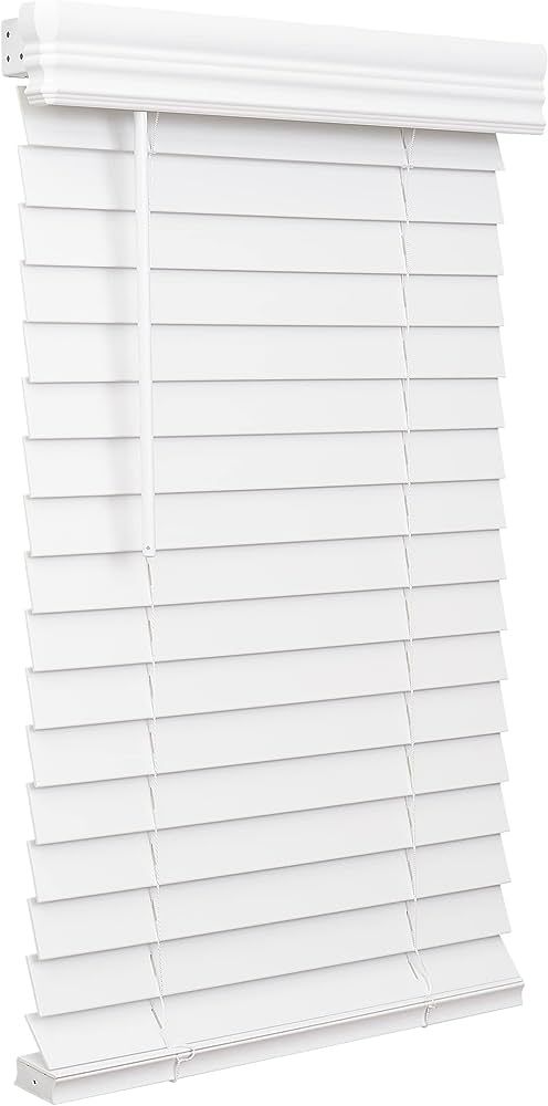 Lotus & Windoware Cordless, 2 Inch Faux Wood Blind, 24" Wide x 36" Long, Smooth, Bright White | Amazon (US)