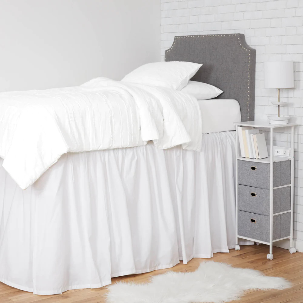 Dormify Ruffled Dorm Bedskirt | Dorm Essentials - White - Dormify | Dormify