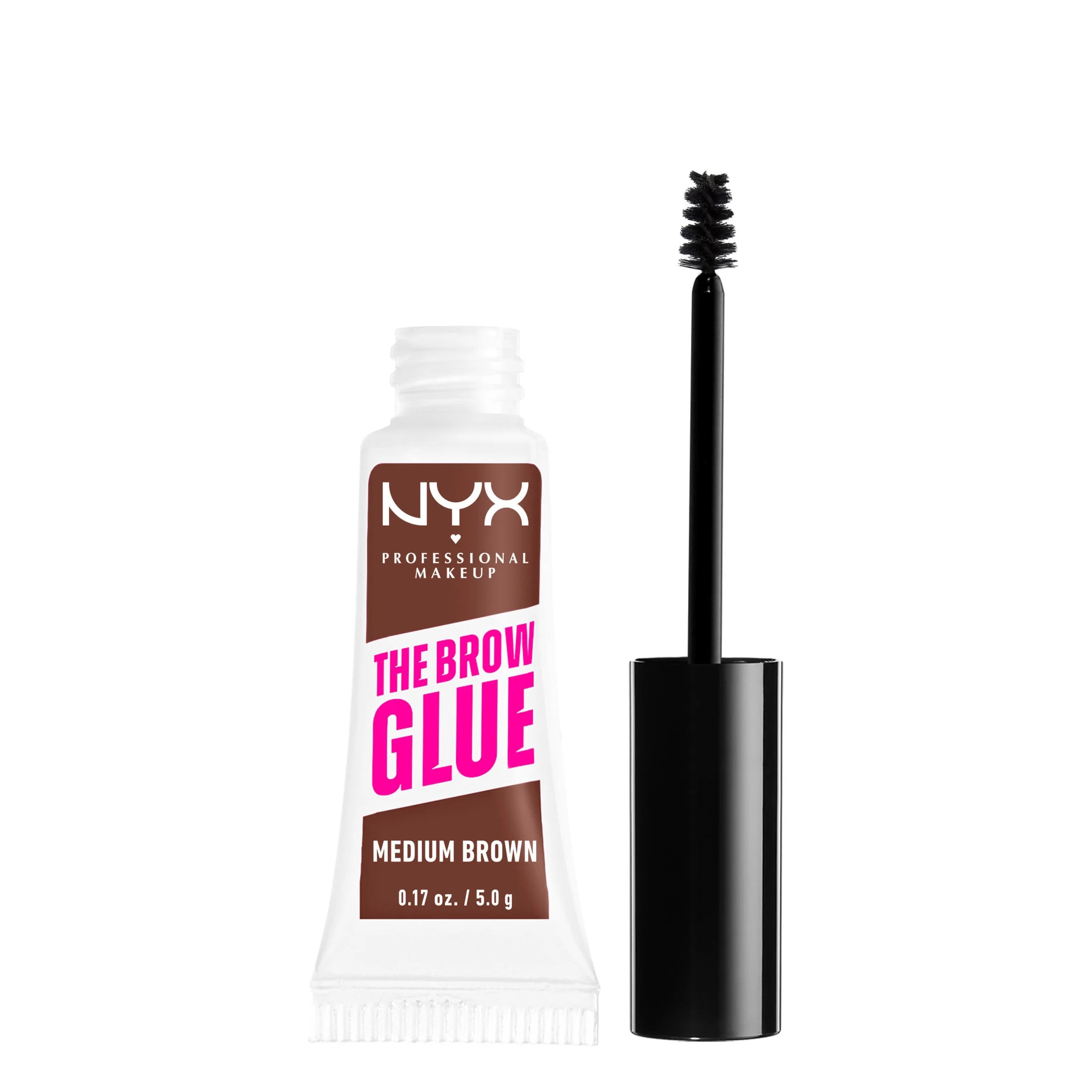 NYX Professional Makeup The Brow Glue, Extreme Hold Tinted Eyebrow Gel, Medium Brown | Walmart (US)