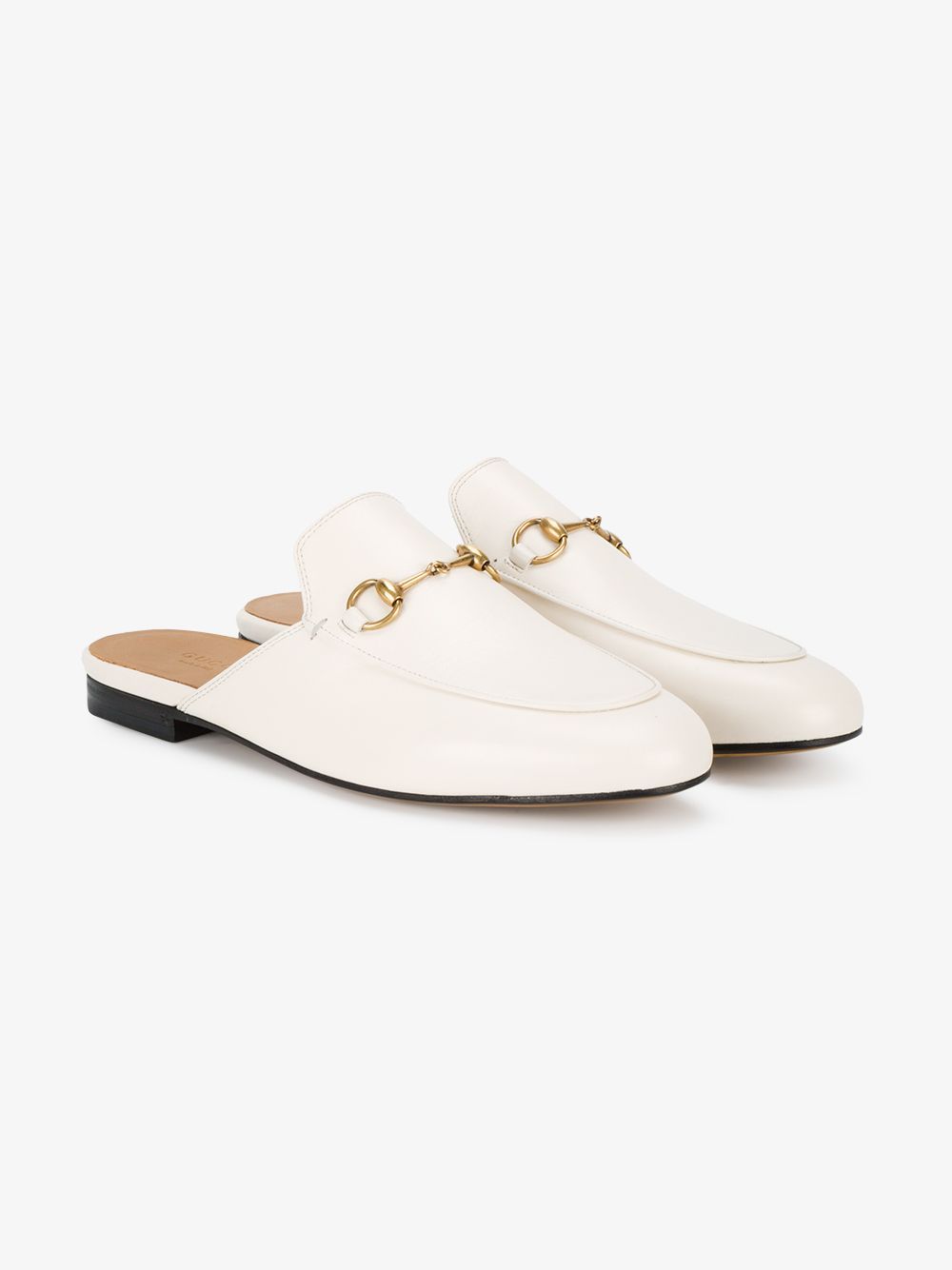 Gucci White Princetown Leather Mules | Browns Fashion