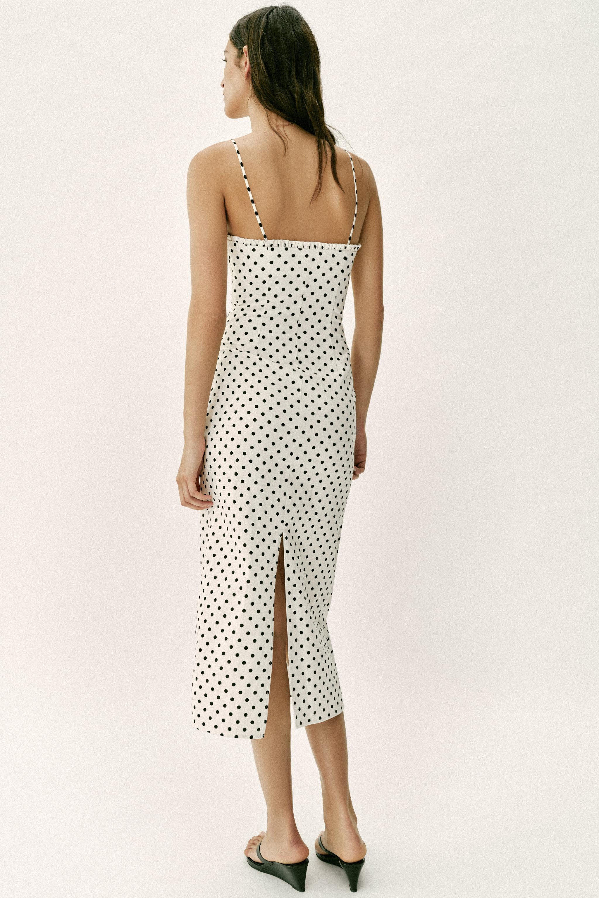 CORSET-STYLE POLKA DOT MIDI DRESS | Zara US