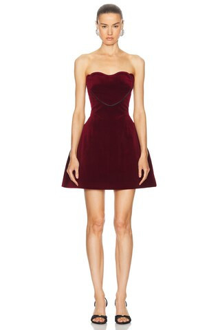 MARIANNA SENCHINA Best Lover Dress in Burgundy - Burgundy. Size S (also in L). | FWRD 