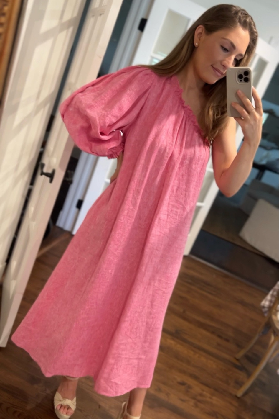 Lake Pajamas pink linen dress is currently on sale! I love the playful (and comfortable!) off the shoulder silhouette 💕 true to size - wearing a small 

#LTKSaleAlert