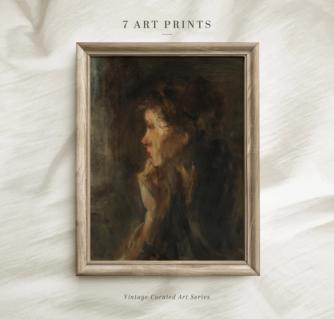 Vintage Portrait Print, Woman Portrait Painting, Digital Download | Etsy (US)