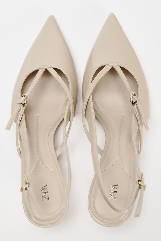 SLINGBACK FAUX PATENT KITTEN HEELS | Zara US