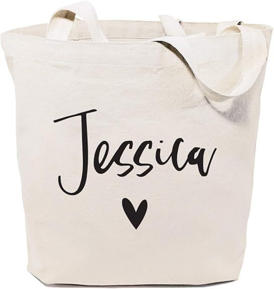 The Cotton & Canvas Co. Personalized Name Beach, Shopping and Travel Resusable Shoulder Tote and ... | Amazon (US)