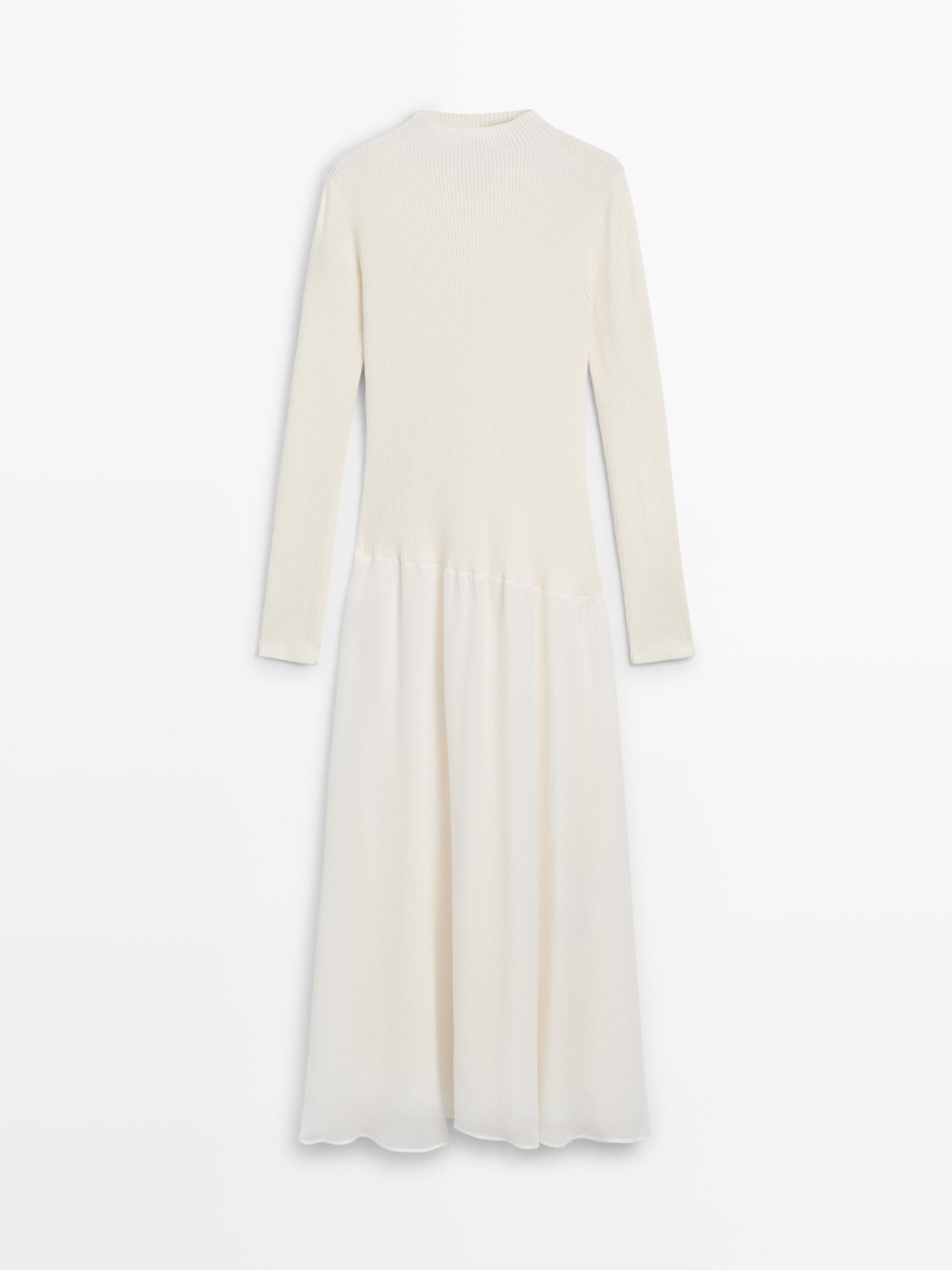 Knit dress with matching detail | Massimo Dutti UK