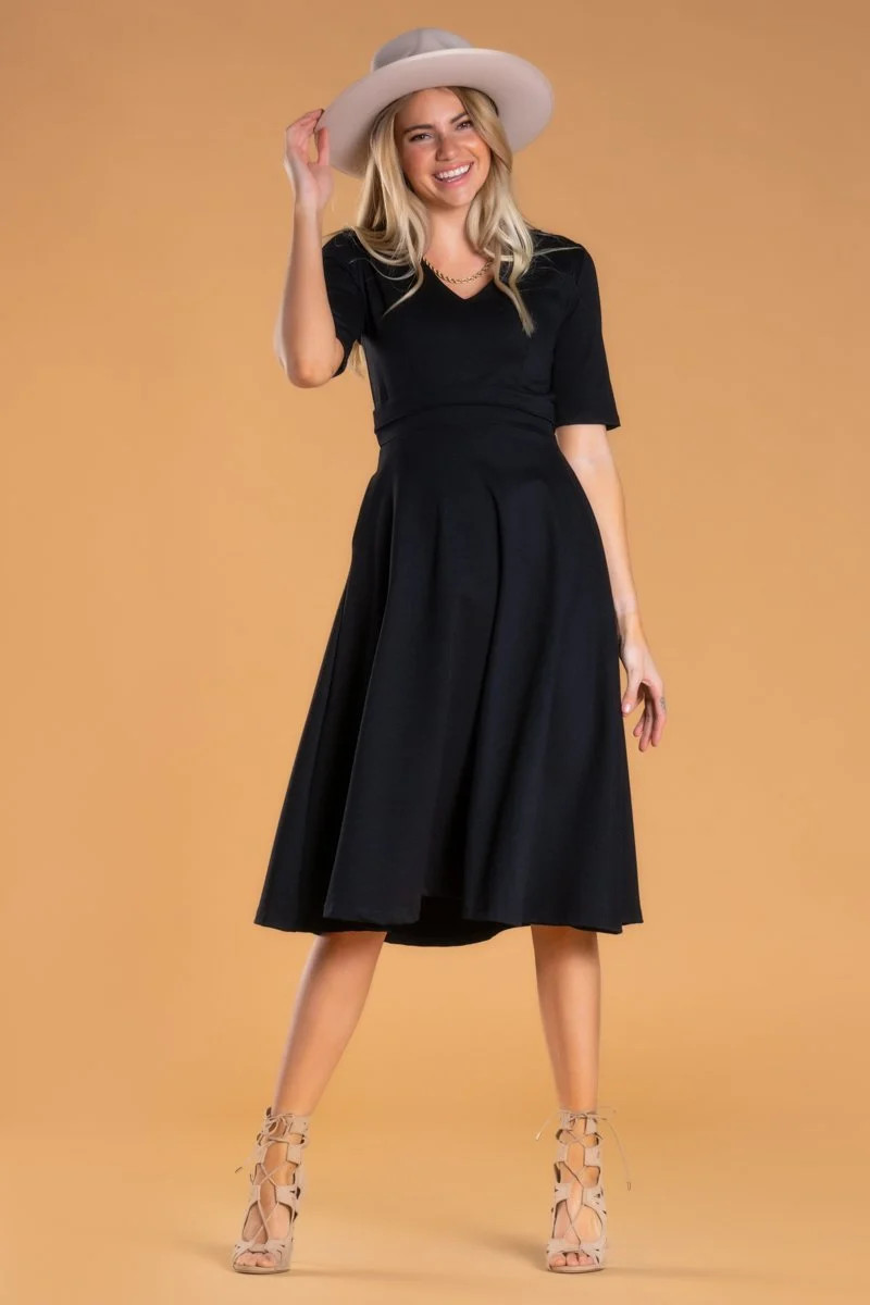 V-Neck Gala Dress: Modest Dresses By Brigitte Brianna - SexyModest Boutique | Sexy Modest