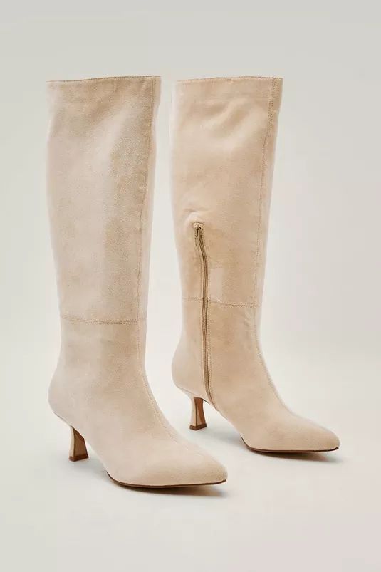 Knee High Pointed Faux Suede Boots | NastyGal (UK, IE)