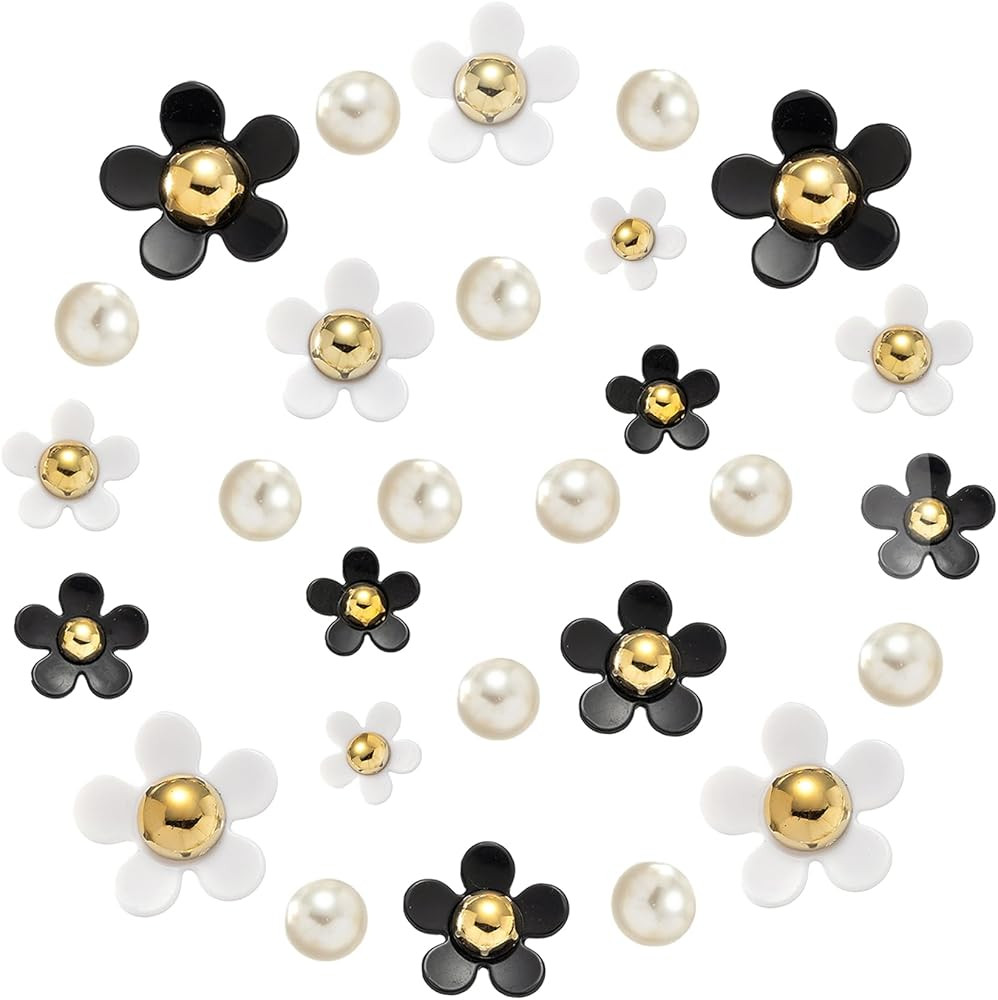 Flower Shoe Charms Cute White Black Pink Yellow Purple Flower Pearl Shoe Charms for Kids Teens Ad... | Amazon (US)