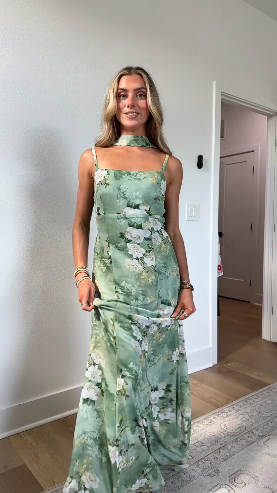 wedding guest dress inspo!!! love the green floral of this with the scarf option scarves are very trendy right now and this is perfect for your next spring or summer wedding 😌 code SLOANE15! In my LTK. 

#weddingguestdress #weddingguestdresses #floraldress #balticborn #weddingguestoutfit @Baltic Børn

#LTKWedding #LTKSaleAlert #LTKootd