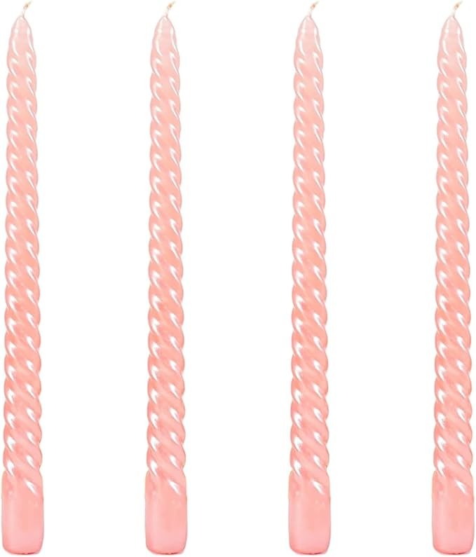 Berkebun Pink Taper Candles 10 inch -Set of 4 Tapered Candles, Dripless and Smokeless,Long Candle... | Amazon (CA)