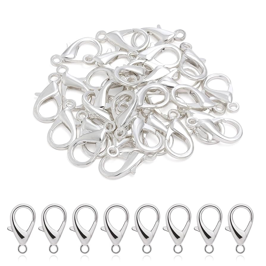 Linsoir Beads Lobster Claw Clasps 23X12mm Large Lobster Clasps for Jewelry Making Keychain Clasp ... | Amazon (US)