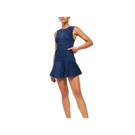 Free People Womens Alex Denim Casual Mini Dress Blue 0 | Walmart (US)