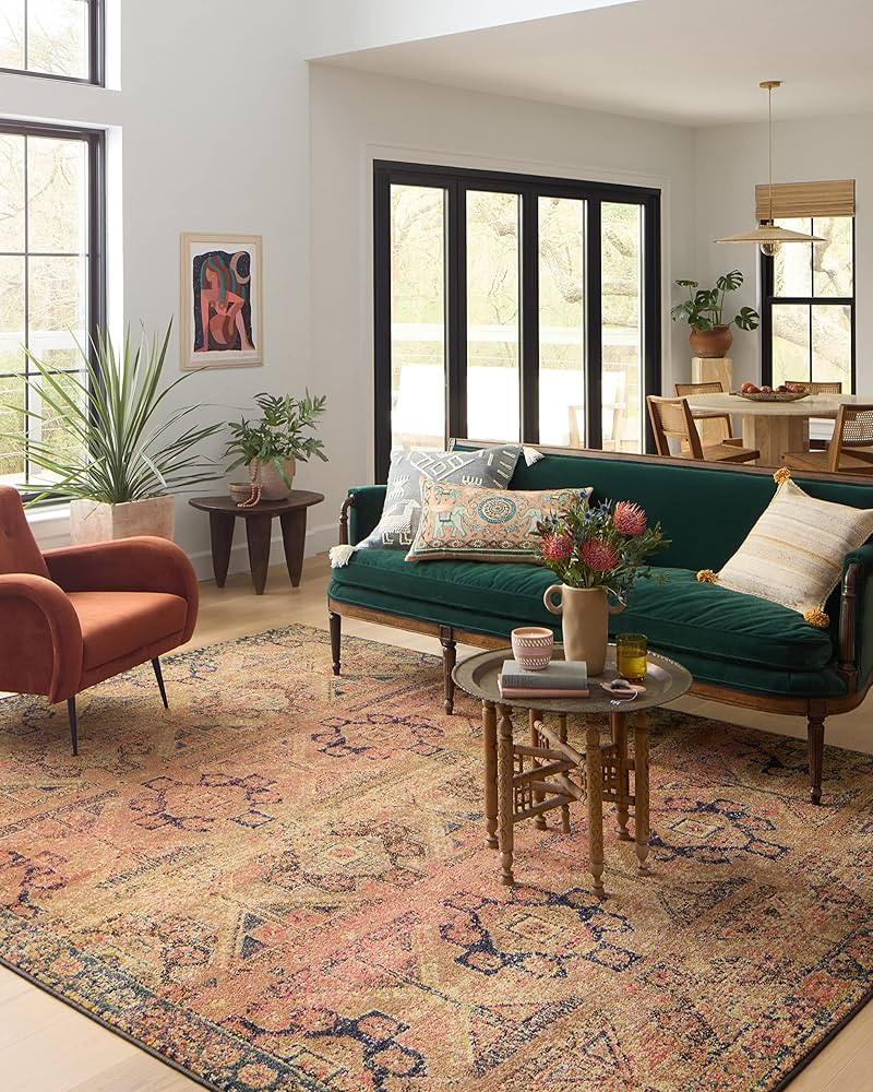 Loloi II Eila Collection EIL-05 Tangerine / Multi, Traditional 5'-3" x 7'-6" Area Rug | Amazon (US)