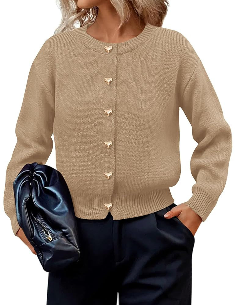 PRETTYGARDEN Cardigan Sweaters for Women Trendy Long Sleeve Open Front Button Down Jacket 2025 Fa... | Amazon (US)