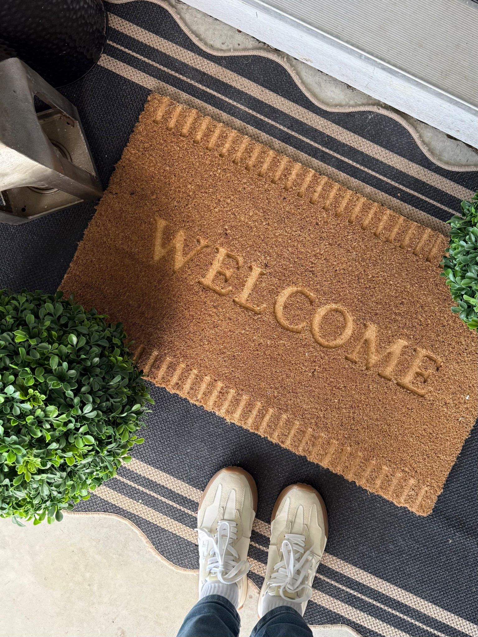 Target doormat! 
A perfectly simple coir mat✨
I love that this one has the welcome embossed into the mat..other than just painted (which fades so fast).. 
and a fabulous price! 