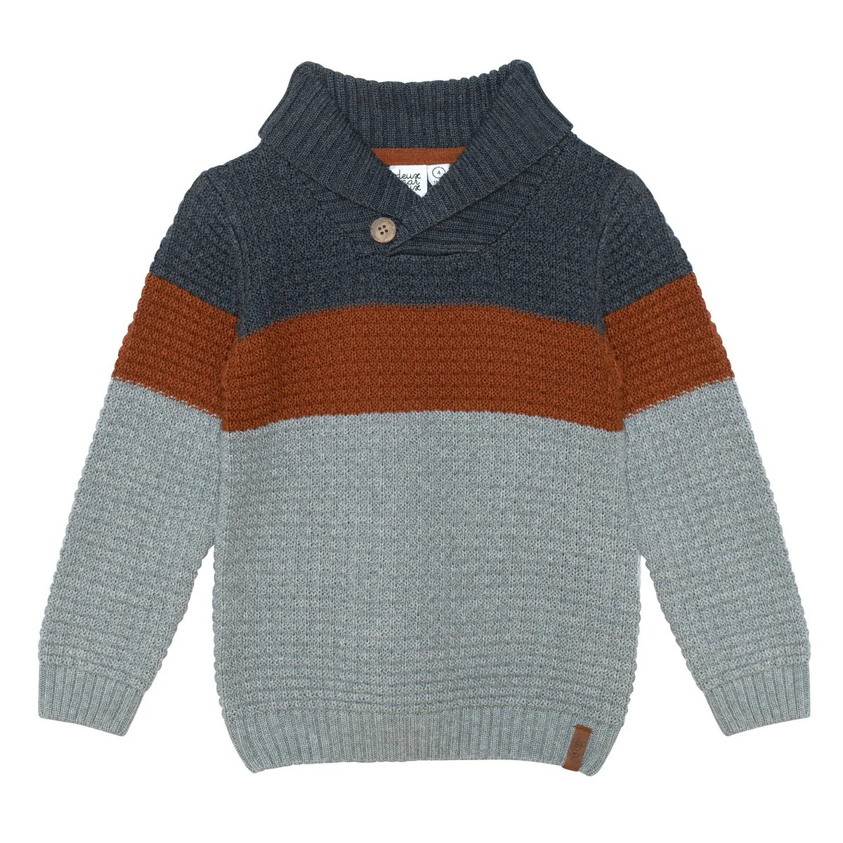 Knitted Sweater With Shawl Collar | Deux par Deux Childrens Designer Clothing