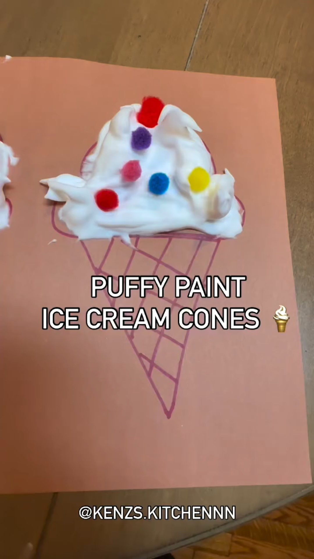 The only kind of ice cream we’re not allowed to eat 😂🍨 This puffy paint craft was sticky, squishy, and totally toddler-approved.

Rainbow Sprinkles or Chocolate Sprinkles? What’s your jam? 🧁 I’m definitely team rainbow sprinkles!

🍦Want the puffy paint recipe? Comment “RECIPE”

⭐ Follow @kenzs.kitchennn for more toddler-approved fun and easy crafts! 
#toddlercrafts #puffypaint #icecreamcraft #summeractivitiesforkids #toddlermom #momlife #craftingwithkids #momhacks #sensoryplayideas #funforkids #toddleractivities #diycrafts #kidscrafts #craftreels #momsofinstagram #playbasedlearning #creativekids #easykidscrafts #momcontentcreator #kidfriendlyfun #pinterestmom #messyplay #preschoolcrafts #brandcollab #momblogger #influencermarketing #kidscraftinfluencer #collaboration #brandpartnerships

#LTKU #LTKSeasonal #LTKFamily