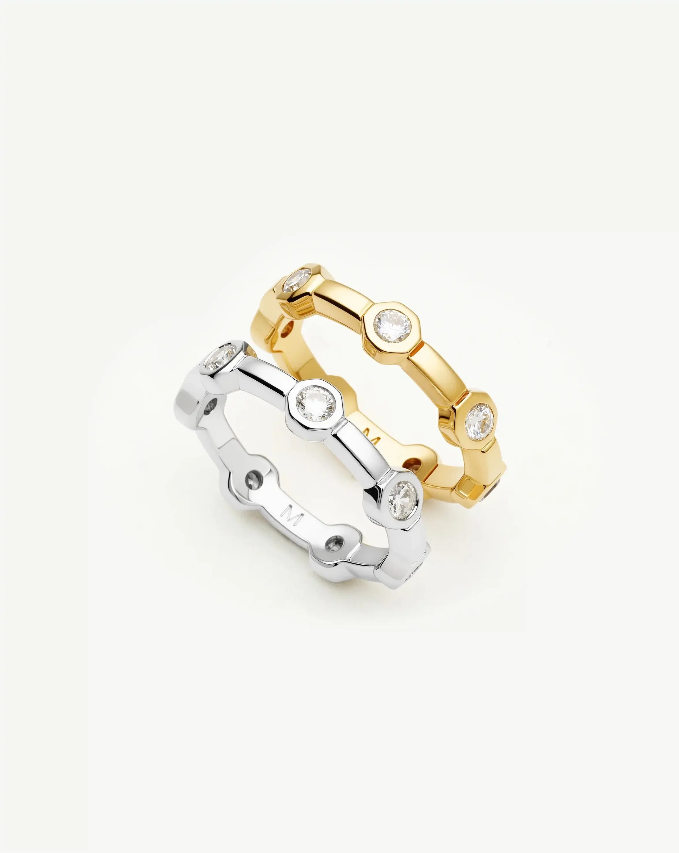 The Tennis Stacking Ring Set in Gold & Silver | Missoma US | Missoma US