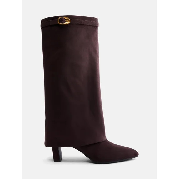 Madden NYC Women's Fold Over Faux Suede Buckle Boots | Walmart (US)